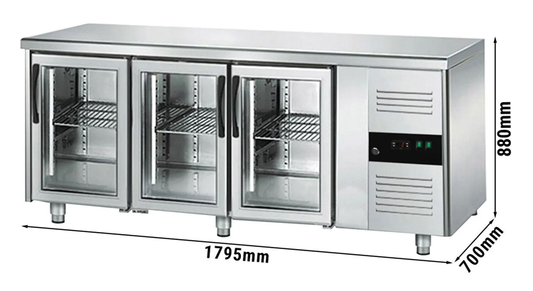 Table réfrigérée positive en 3 portes vitrées (+2°c jusqu'à +8°c)_1