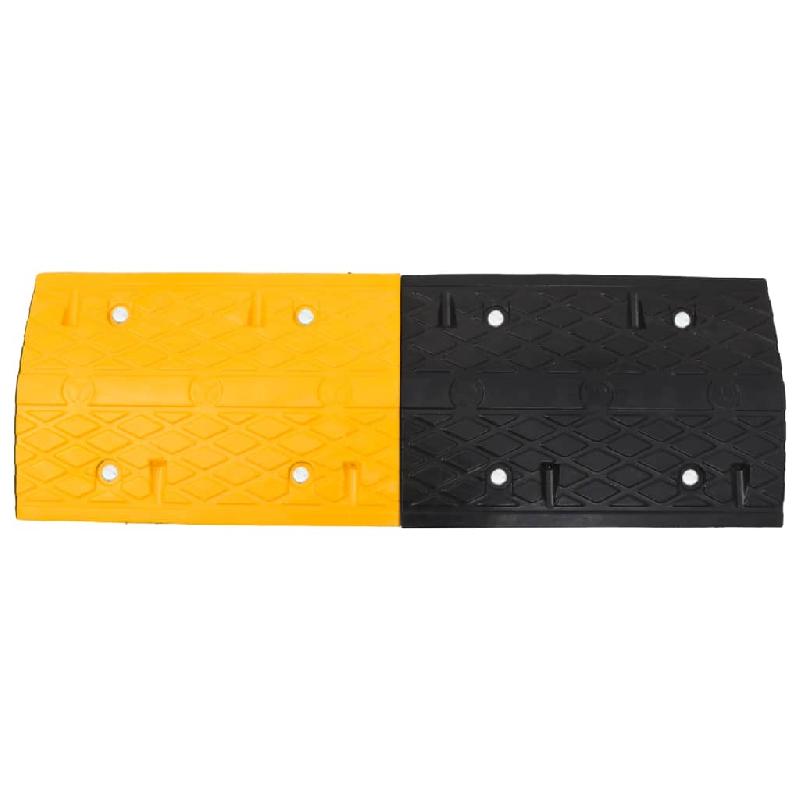 Vidaxl ralentisseur jaune et noir 97x32,5x4 cm caoutchouc 153106_1