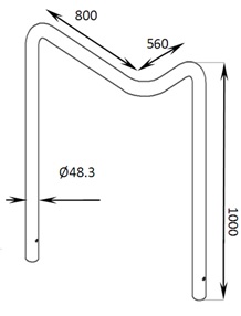 Arceau vélos Éole - inox - fixation par scellement ou platine - 1200mm de hauteur_1