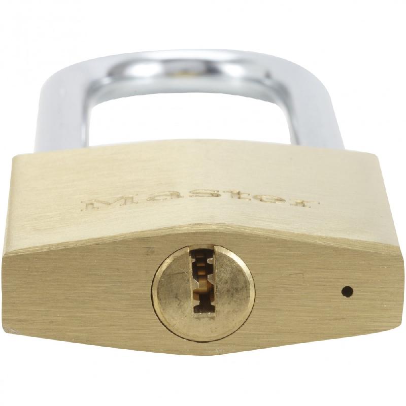 Cadenas à clé MASTER LOCK - laiton massif 50 mm, anse acier cémenté 64 mm, haut niveau de sécurité_1