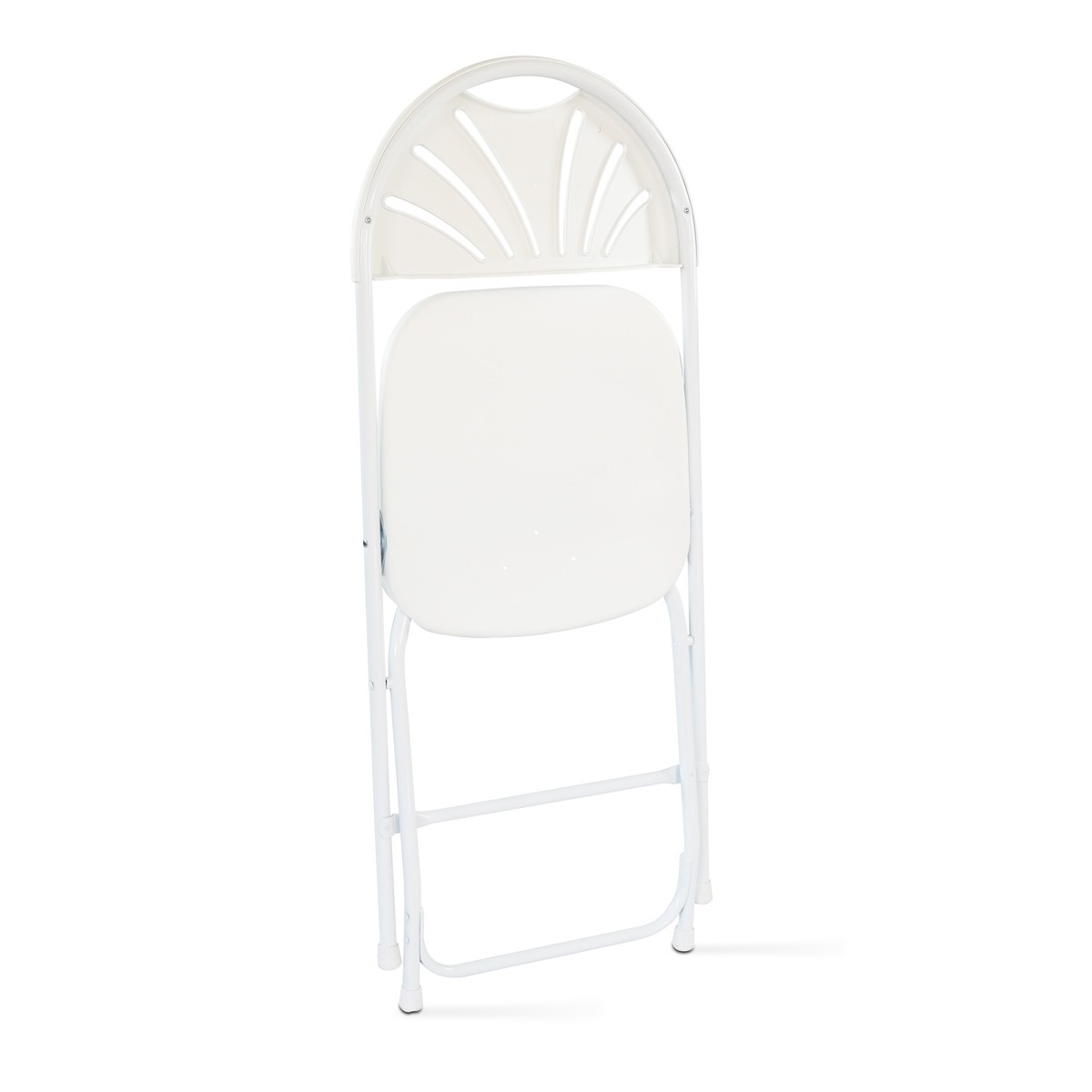 Chaise pliante en acier époxy et housse blanche en spandex - Intérieur/Extérieur - Usage professionnel_1