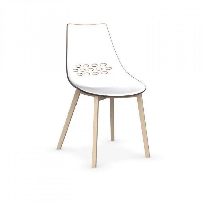 Lot de 2 chaises design JAM W - Orange transparent - Piétement hêtre blanchi - Fabrication 100% italienne_1