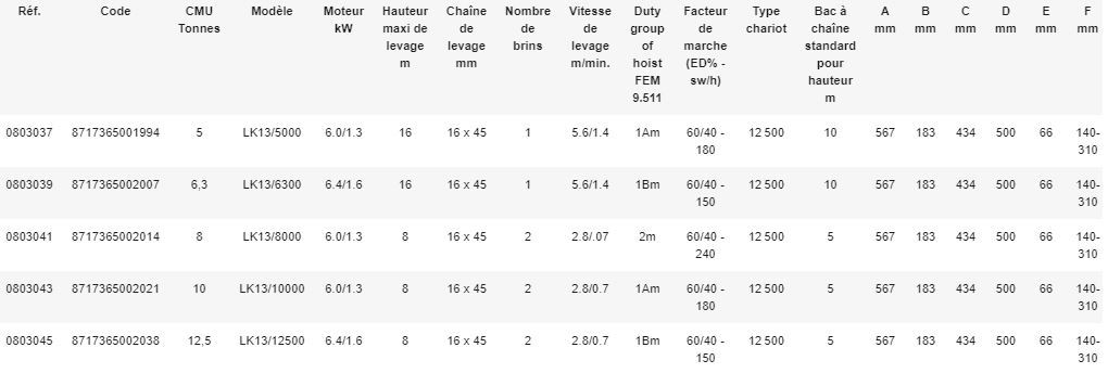 Palan électrique à chaîne REMA LK-13 - Hauteur de levée 3 m - REMA Holland B.V. - Fiabilité et sécurité jusqu'à 25 tonnes_1