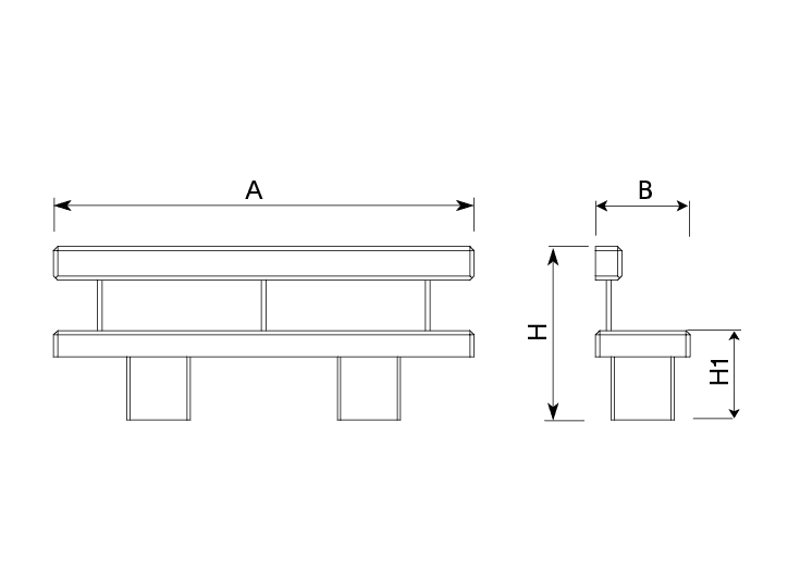 Banc urbain béton avec dossier 200 cm blanc granit_1
