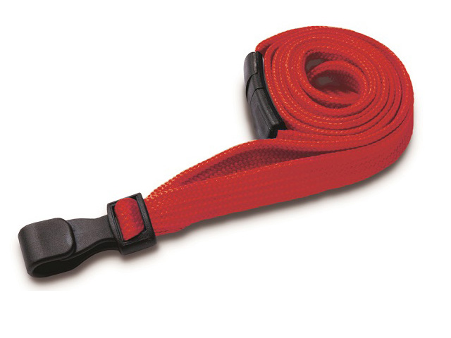 Cordon textile uni 12 mm pour badge - Crochet plastique anti-rotation et système anti-étouffement_1