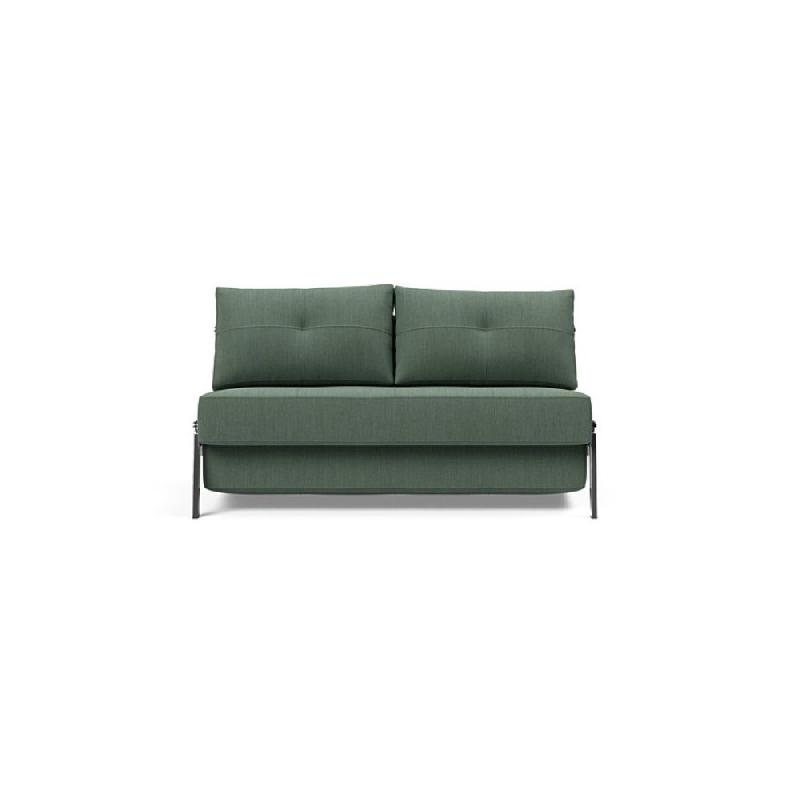 Canapé design convertible Cubed 02 Chrome - Innovation Living - 200x140 cm - Tissu Elegance Green_1
