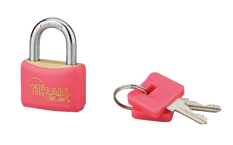 Cadenas à clé Color - 30 mm - couleurs assorties - corps laiton gainé PVC - Thirard_1
