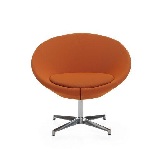 Fauteuil Circle - Collection inspirée des années 60 et 70 - neuf - assise mono-bloque - vérin giratoire - base en acier chromé_1