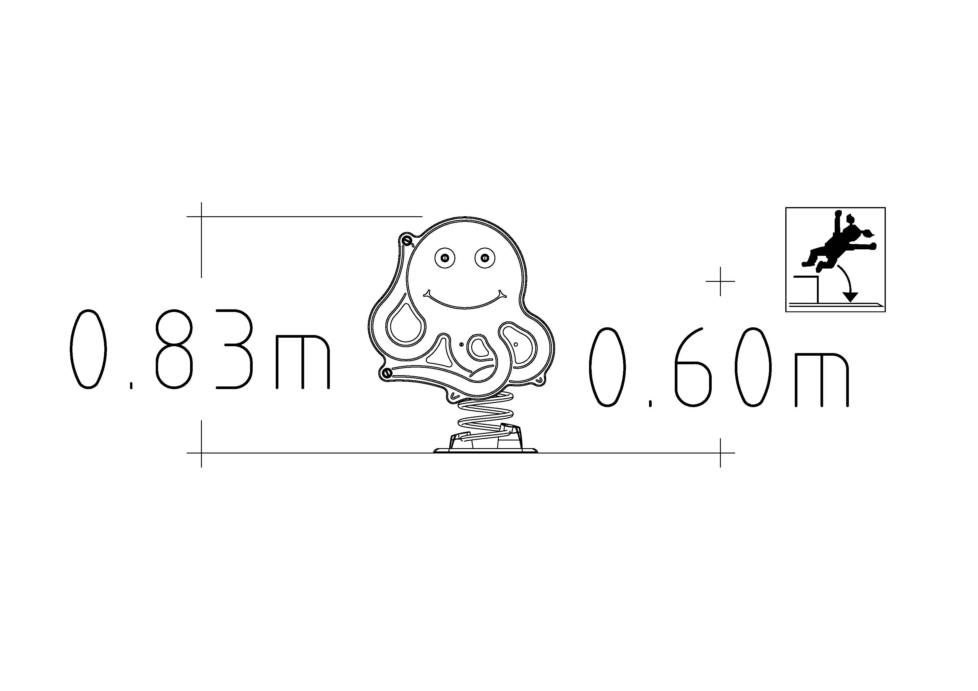 Jeu sur ressort Oscar - 2 places pour aires de jeux - réf 8057427 - Hags - Rouge - Scellement béton_1