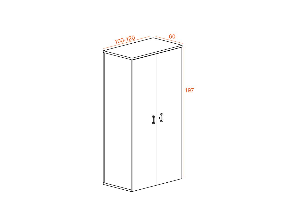 Penderie haute à portes battantes CASTA - H197 cm, L100 ou L120, plusieurs coloris_1