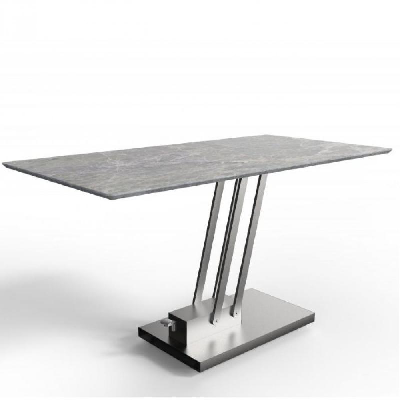 Table basse relevable Bravo Marble Grey - plateau céramique finition marbre gris - fabrication française_1