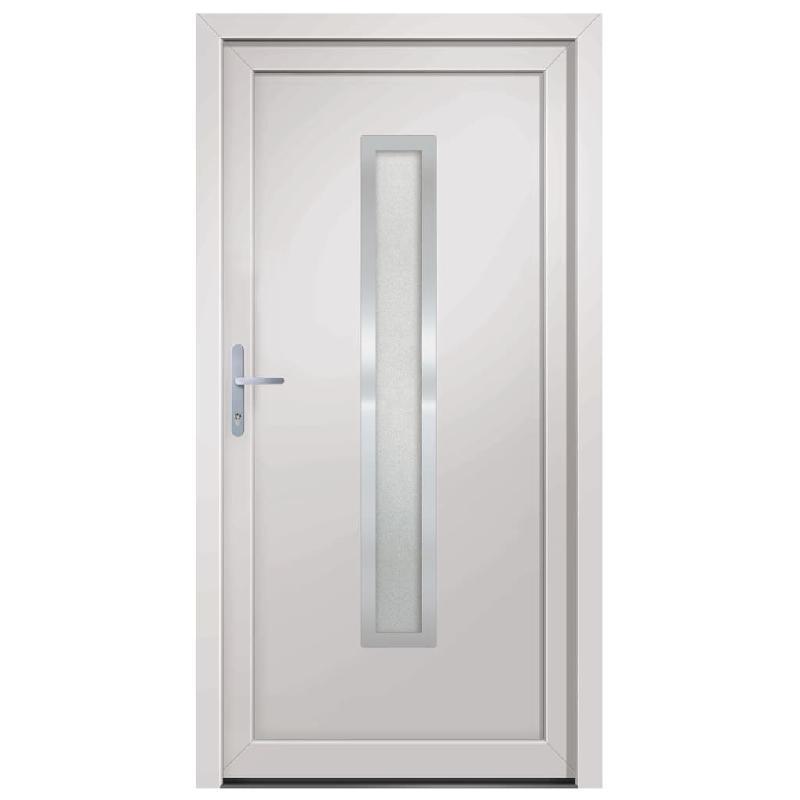 Vidaxl porte d'entrée blanc 98x190 cm pvc 3187886_1