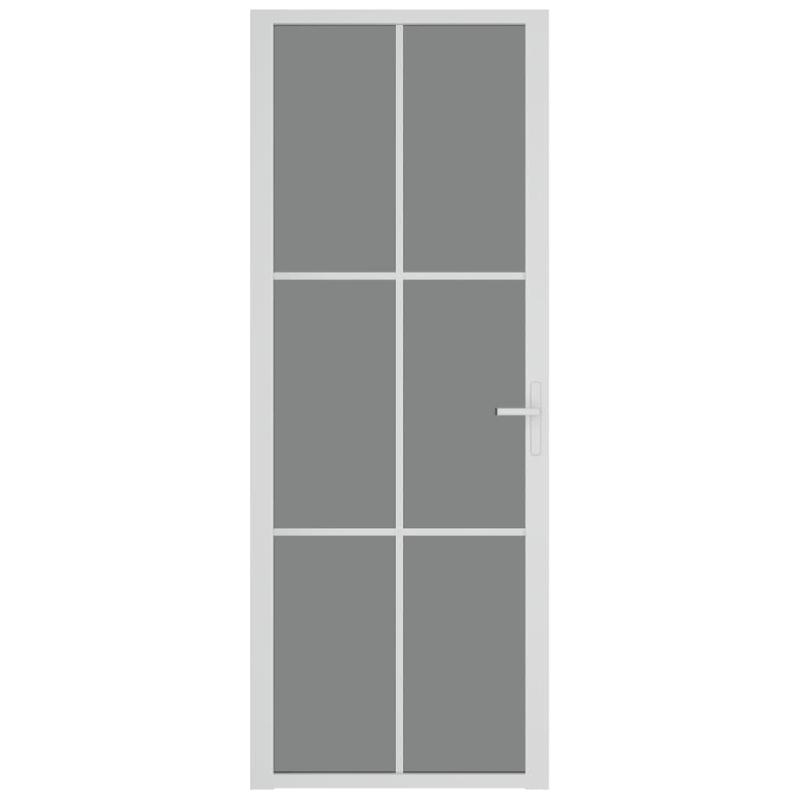 Vidaxl porte intérieure 76x201,5 cm blanc verre esg et aluminium 350588_1