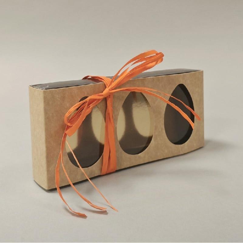 Boîte kraft  fourreau à fenêtre oeufs 18,5 x 8,5 x3 cm - par 12_1