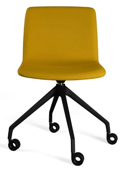 Koda swiveling - chaise de bureau ergonomique - coque tapissée - pied en polyamide noir ou blanc_1