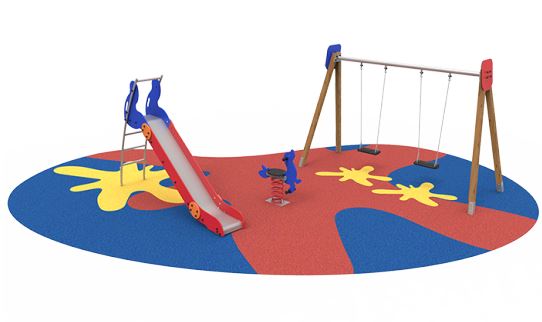 Aire de jeu W2120 - Jeux sur ressort et balançoires pour enfants, conformes EN1176_1