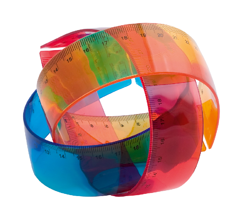 Règle transparente en plastique flexible - Couleur orange - Poids 28 gr_1