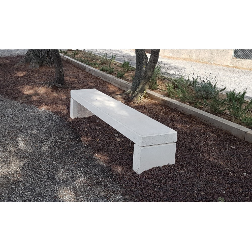 Banc public en béton moderne lebeau moulages logos blanc_1
