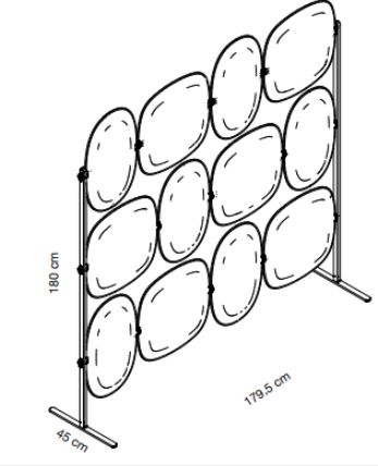 Cloison acoustique sur pieds FLOCON 12 panneaux - Référence 8042 FR207 - Technologie Snowsound_1
