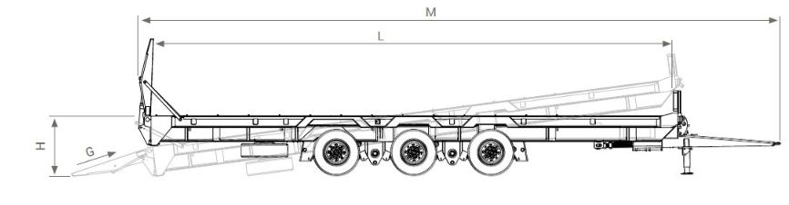 Pea 890 remorque porte engin agricole -gourdon-4 anneaux d'arrimage ce_1