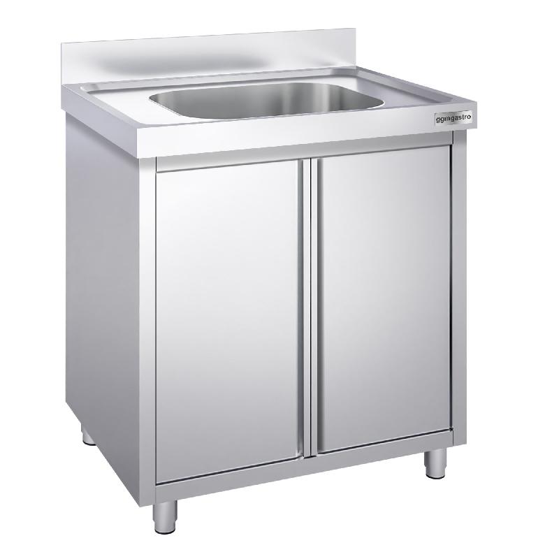 Plonge inox 1 bac sur placard - P 600 mm - 800_1