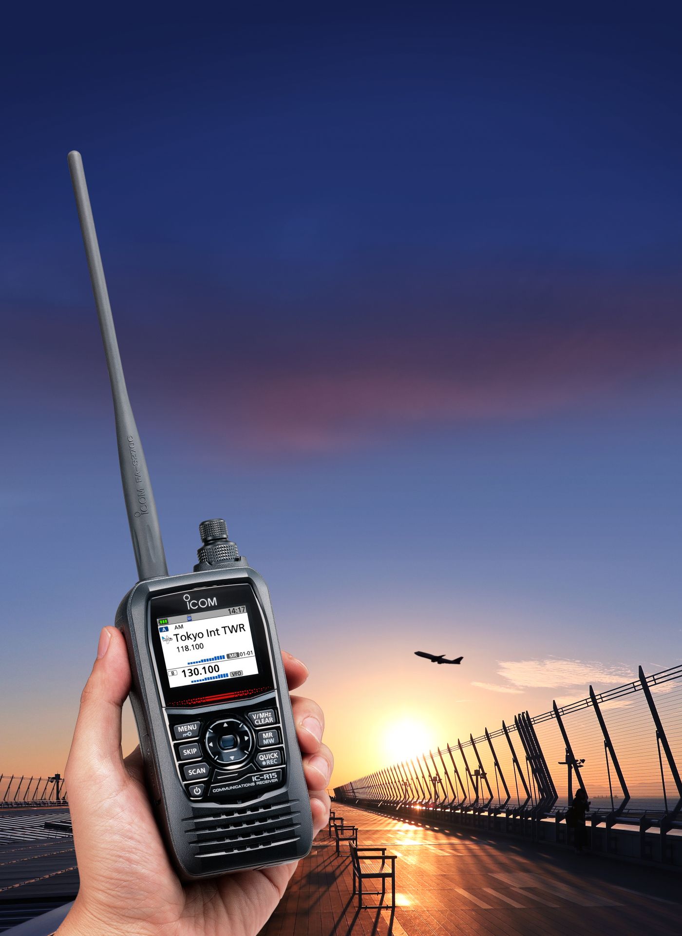 Scanner radio IC-R15 avec enregistreur et connectivité Bluetooth