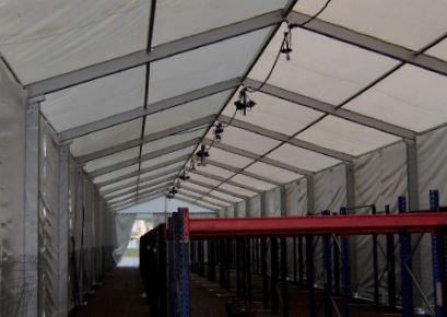 Tente de stockage classique - structure en aluminium anodisé - ancrage au sol par platine - dimensions 25 x 8 x 4 m_1