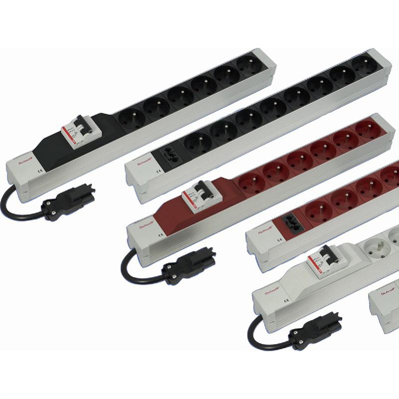Bâti de prises SCHROFF, UTE, avec entrée Wieland®, 8 prises, 19