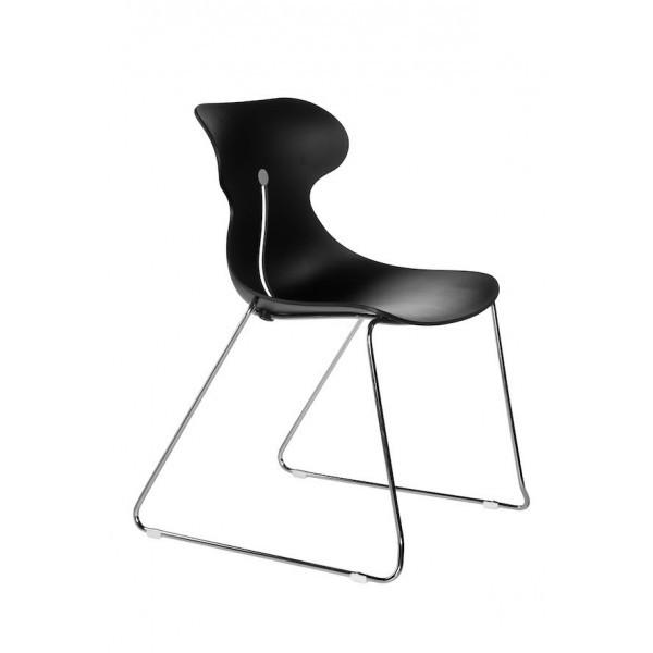 Chaise visiteurs avec piètement traineau Daryl - Noir_1