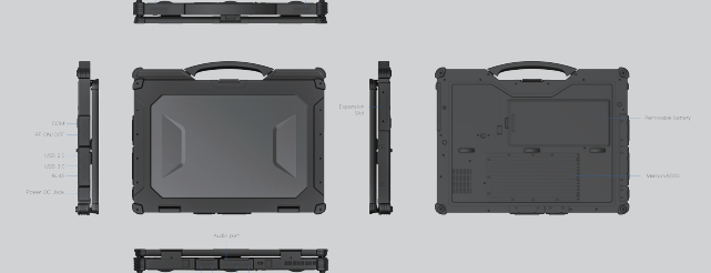 PC IA durci de nouvelle génération 14 pouces - Windows 11 / 10 - StrongPad - X14M_1