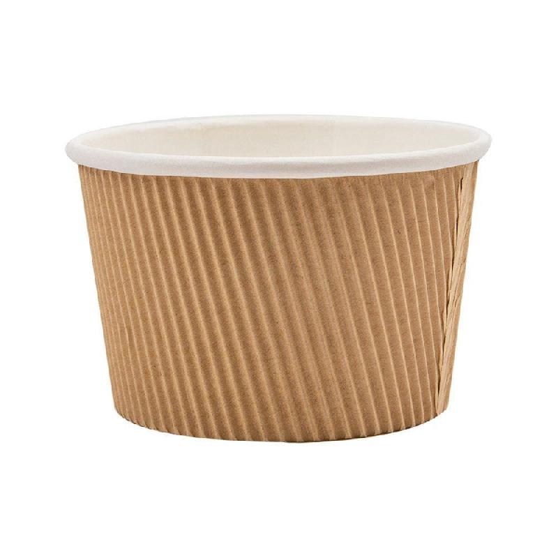 Pot à soupe double paroi carton ondulé brun intérieur blanc 500ml - par 500_1