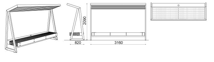 WDS180 - Banc connecté solaire - MMCité 1 a.S. - structure acier, panneau photovoltaïque, assise bois massif, Wi-Fi, chargeur USB_1