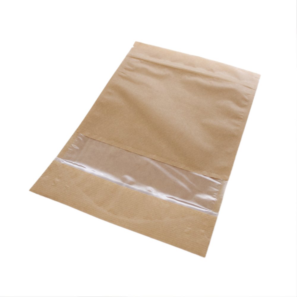 200 poches stand up kraft avec fermeture ZIP - 19×28+4,3 cm - boîte de 200_1