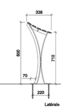 Assise Lucy acier - assis-debouts publics Frepat - fixation tiges filetées pour ancrage au sol - acier galvanisé thermolaqué_1