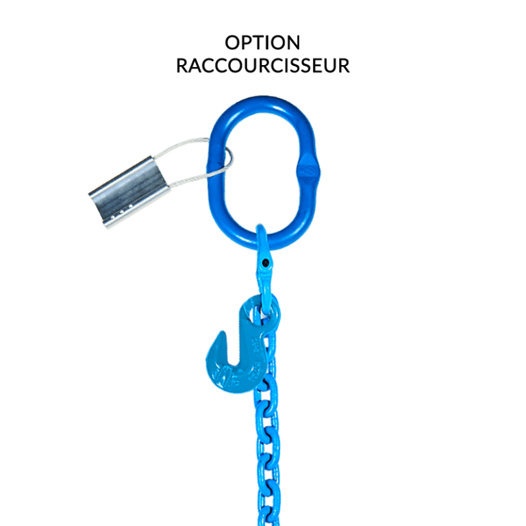 Élingue chaîne de levage 1 brin en acier grade 100  - REF : 23150Y_1