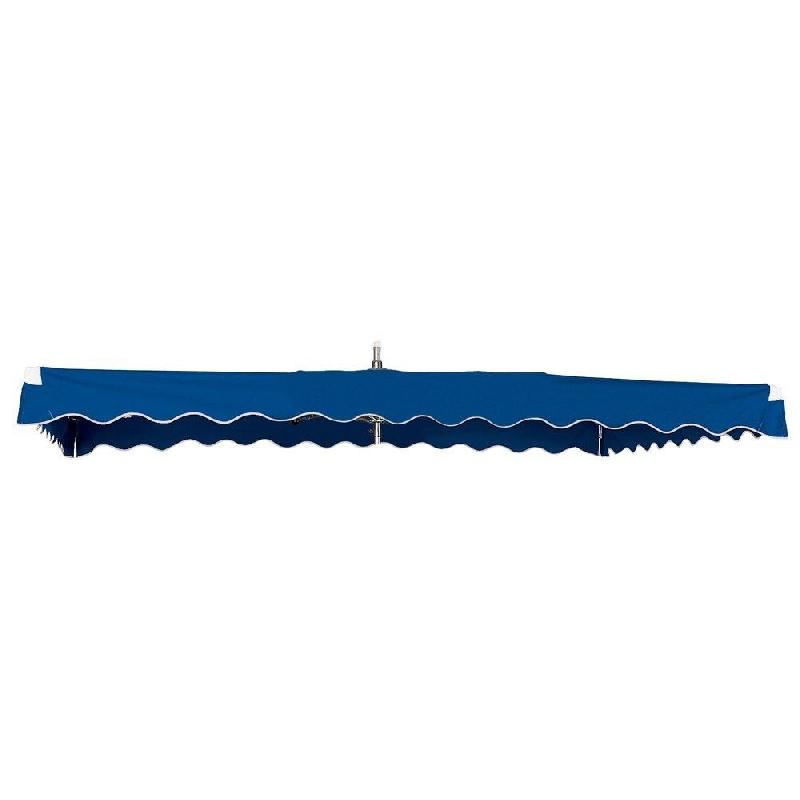 Kit parasol fixe 3x2.5 m bleu avec pied tripode - toile résistante et imperméable_1