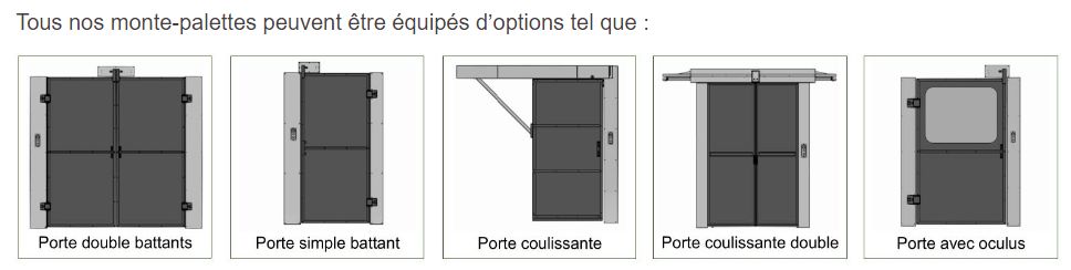 Équipement de transport vertical de charges 150 kg à 300 kg