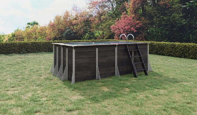 Piscine brehal hors sol rectangulaire 5m² - composite pvc/chanvre - structure acier_1