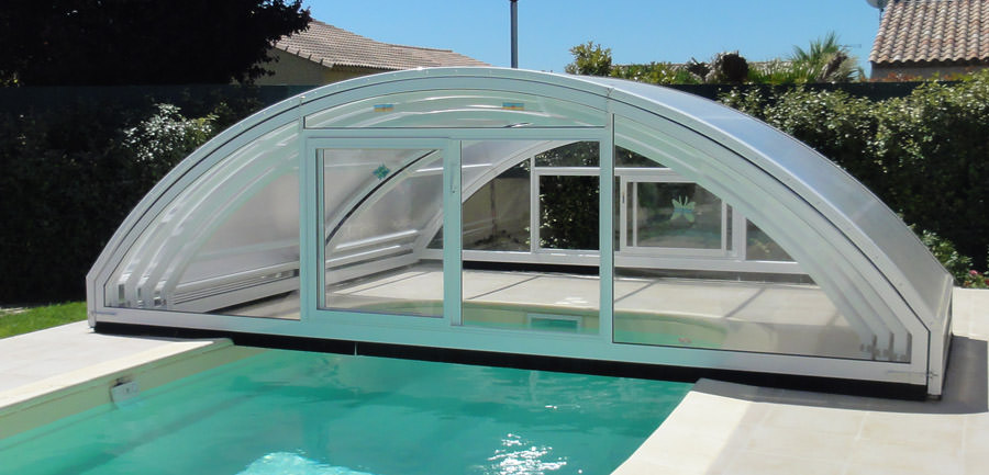 Abri piscine madrid / télescopique / motorisé / en aluminium et polycarbonate_1