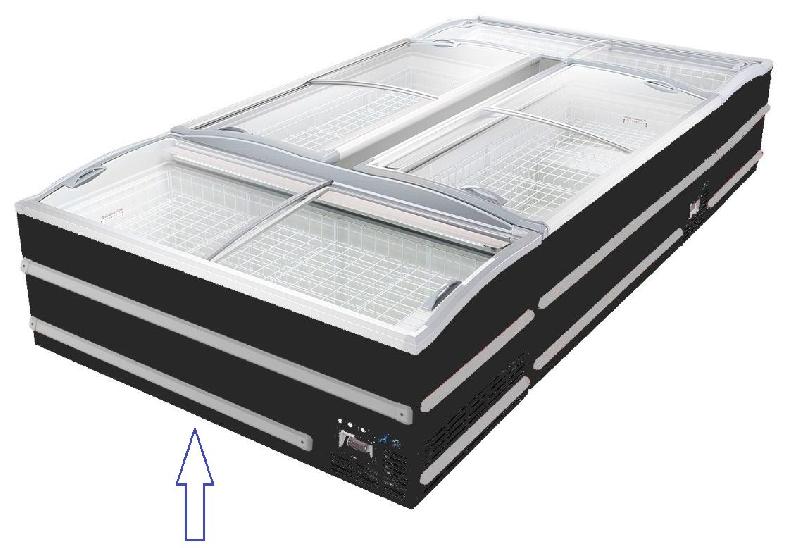 Congélateur magasin vitré de 2,00 mètres de couleur noire tête de gondole (r290 gaz écologique)_1