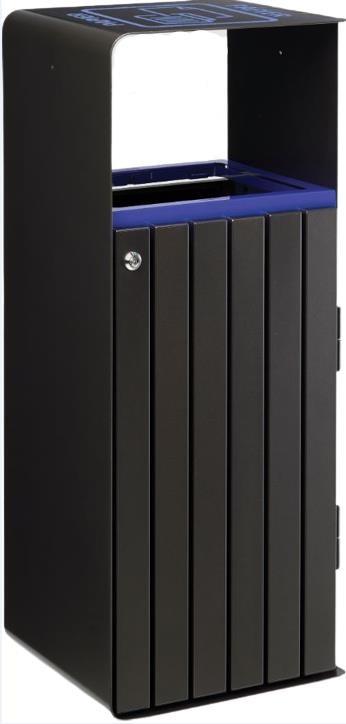 Corbeille 110L Artri - Fabrication française - Acier poudré anti-UV et anti-corrosion - Porte in-dégondable_1