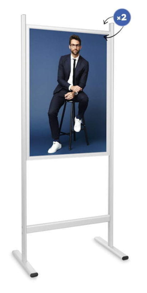 Info Stand Chroma - Support porte-affiche double face avec panneau mobile_0