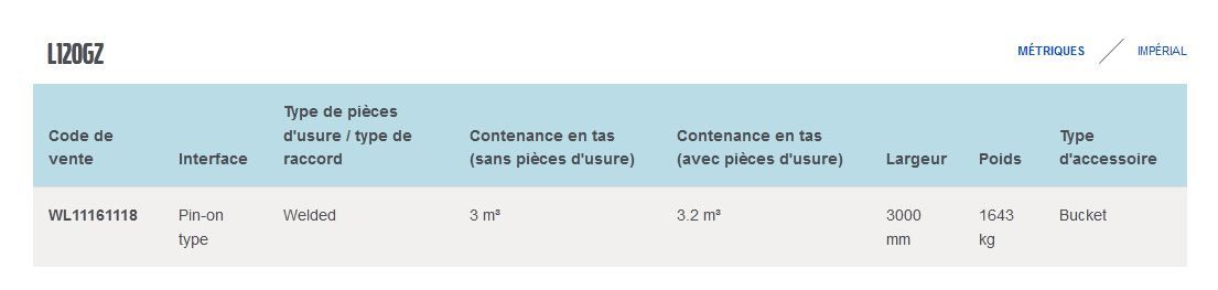 L120GZ GODET D'EXCAVATION À ROCHES - VOLVO - PROFIL TRAPÉZOÏDAL - POIDS 1643 KG_1
