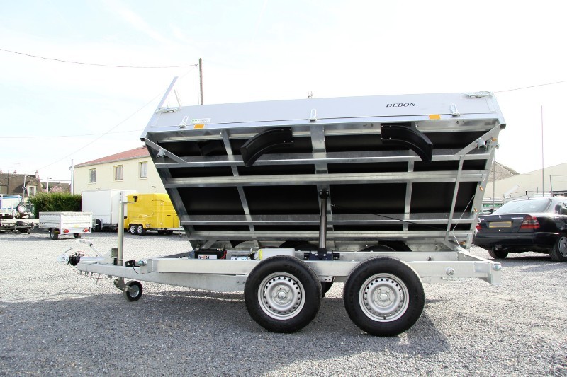 Remorque benne hydraulique tri-benne Debon BEN 180 - PW 2.2 avec pompe électrique SPX et batterie_1