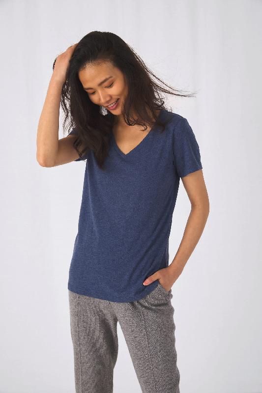 T-shirt Triblend col V Femme - Réf: CGTW058 - B&C - 50% polyester / 25% coton / 25% viscose_1