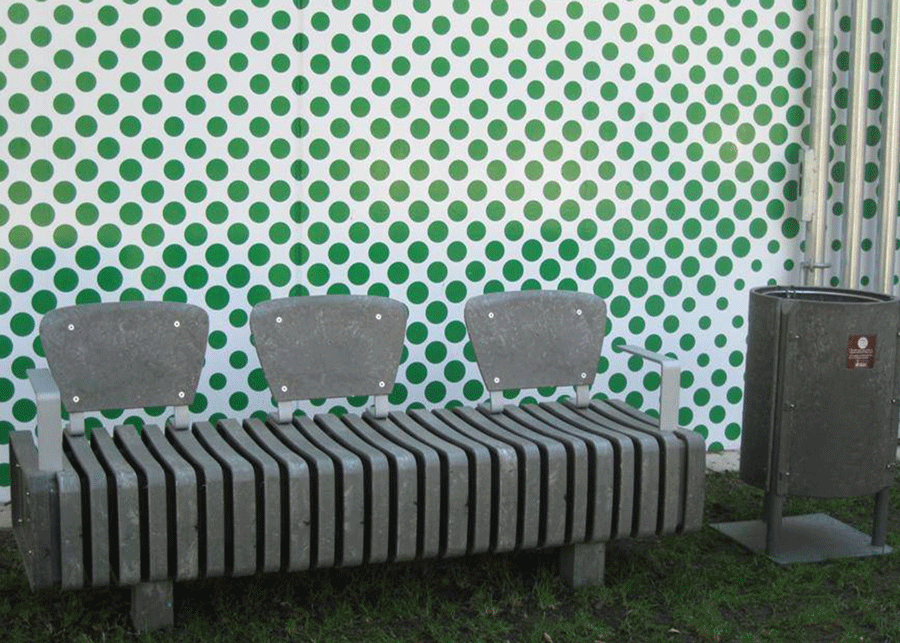 Banc public Vertebra R UM322R - Système modulaire en plastique recyclé, flexible et durable_1