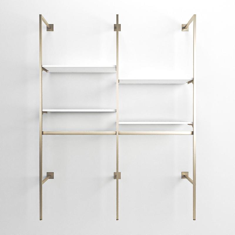 Élément suivant Queen Vogue nickel brossé 2 tablettes + 1 penderie L90xH240cm_1