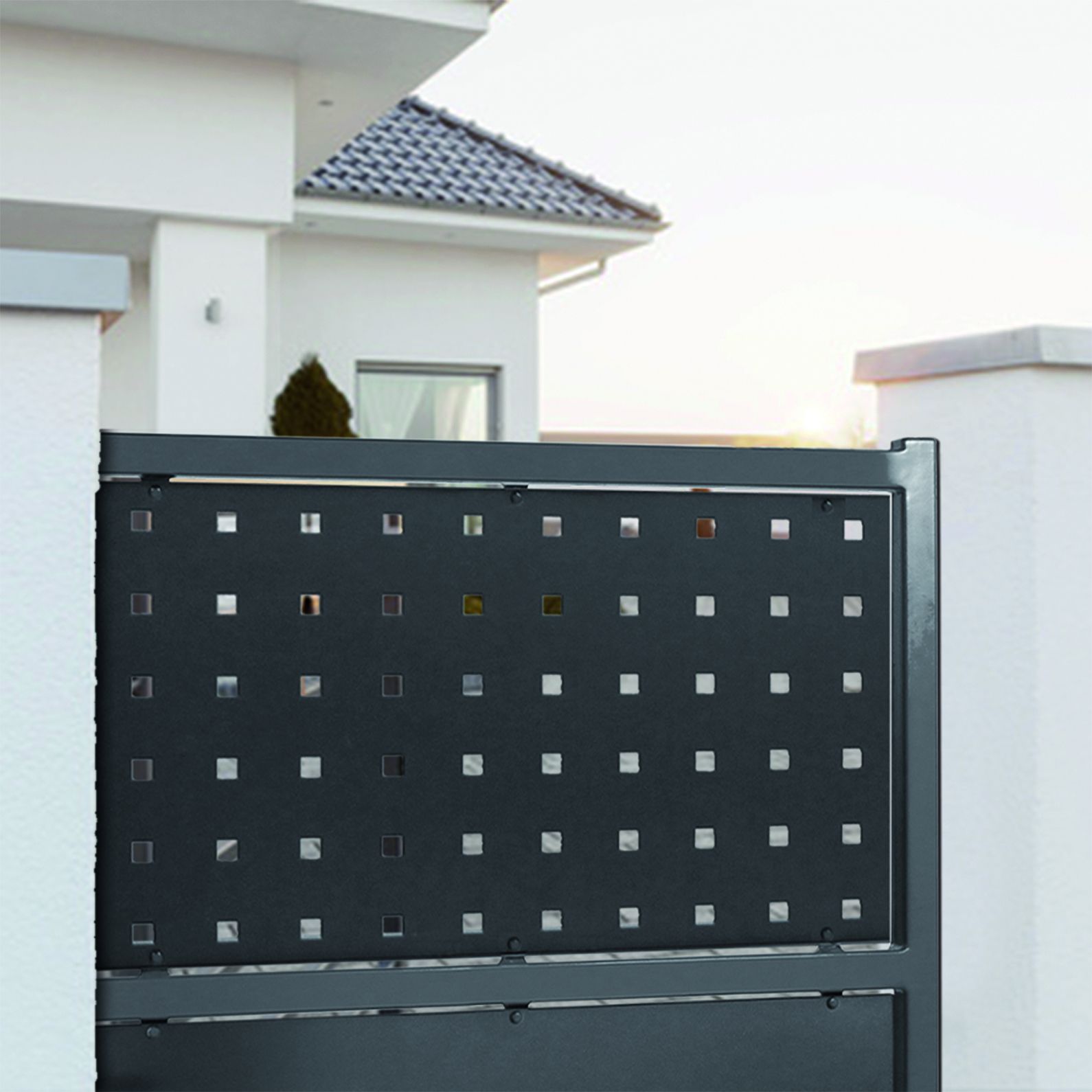 Portail coulissant Melbourne - cadre tube 40x40x2 - remplissage tôle de 2_1