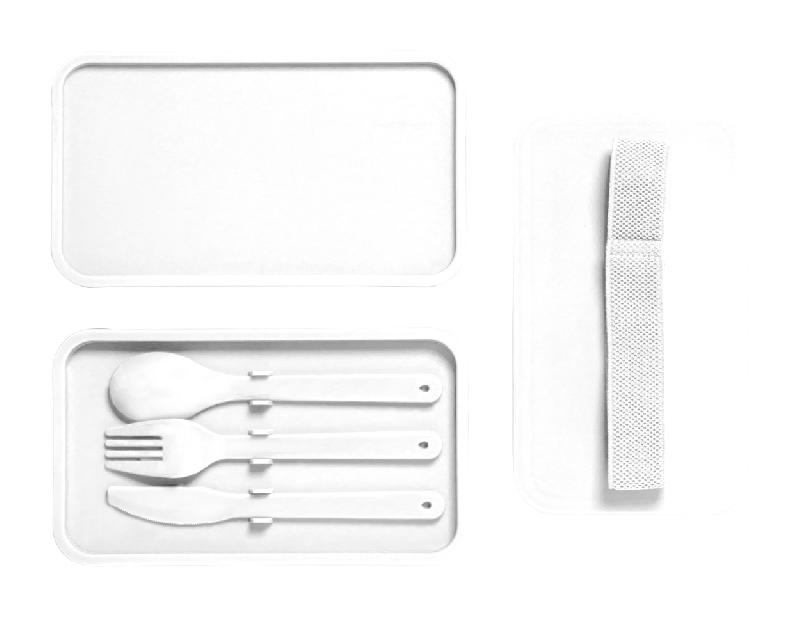 Boîte à lunch en plastique PP - Set de couverts inclus - 2 compartiments de 700 ml_1