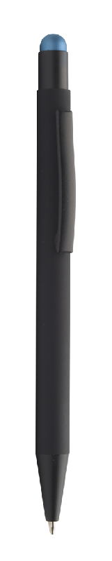 Stylo à bille en aluminium - finition caoutchoutée - gravure miroir - encre bleue_1